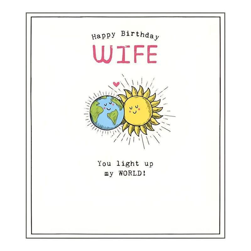 Etched Wife Light Up My World Greeting Card (16 x 17.6 cm), , large image number 0