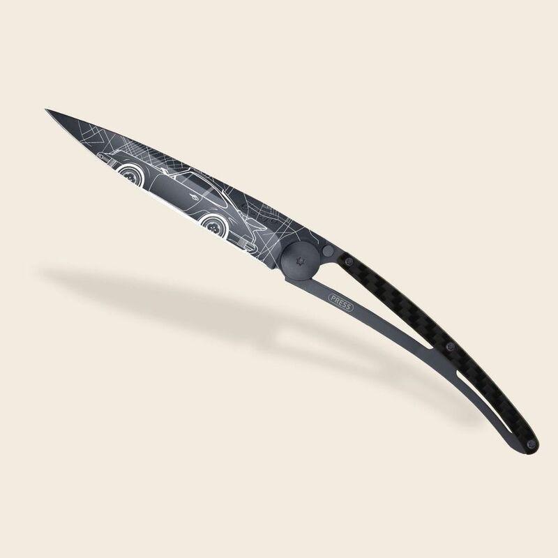 Deejo 37G Pocket Knife - Carbon Fiber/Young Timer (Black), , large image number 1