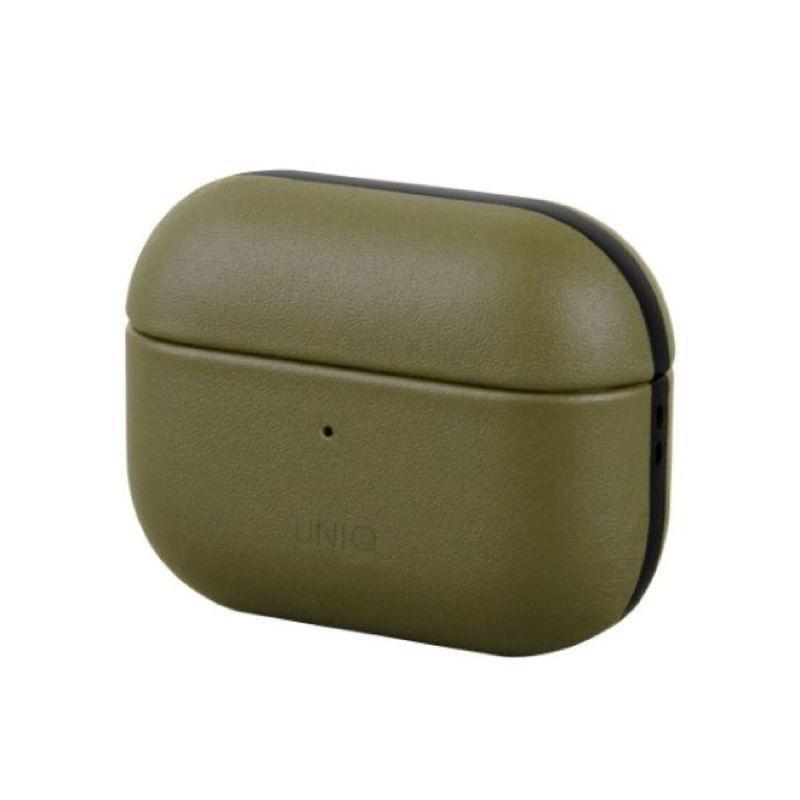 Uniq Terra Genuine Leather Snap Case Pine Olive for Apple AirPods Pro, , large image number 0