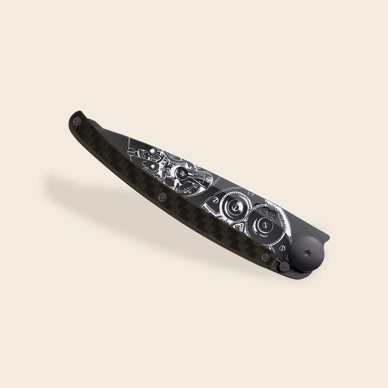 Deejo 37G Pocket Knife - Carbon Fiber/Watch Movement (Black), , large image number 2