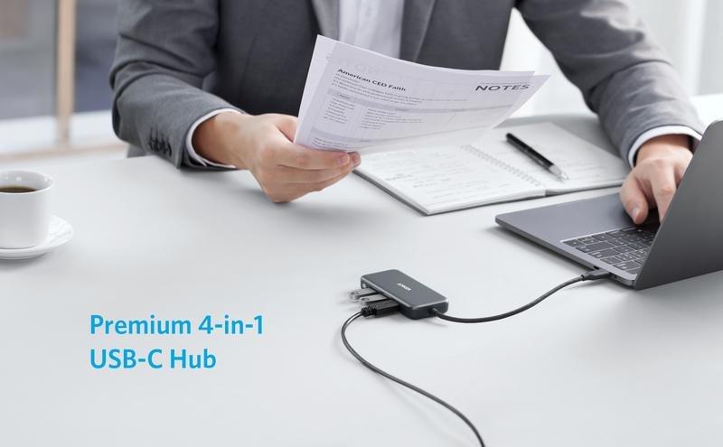 Anker Premium 4-In-1 1C3A Gray USB-C Hub, , large image number 1