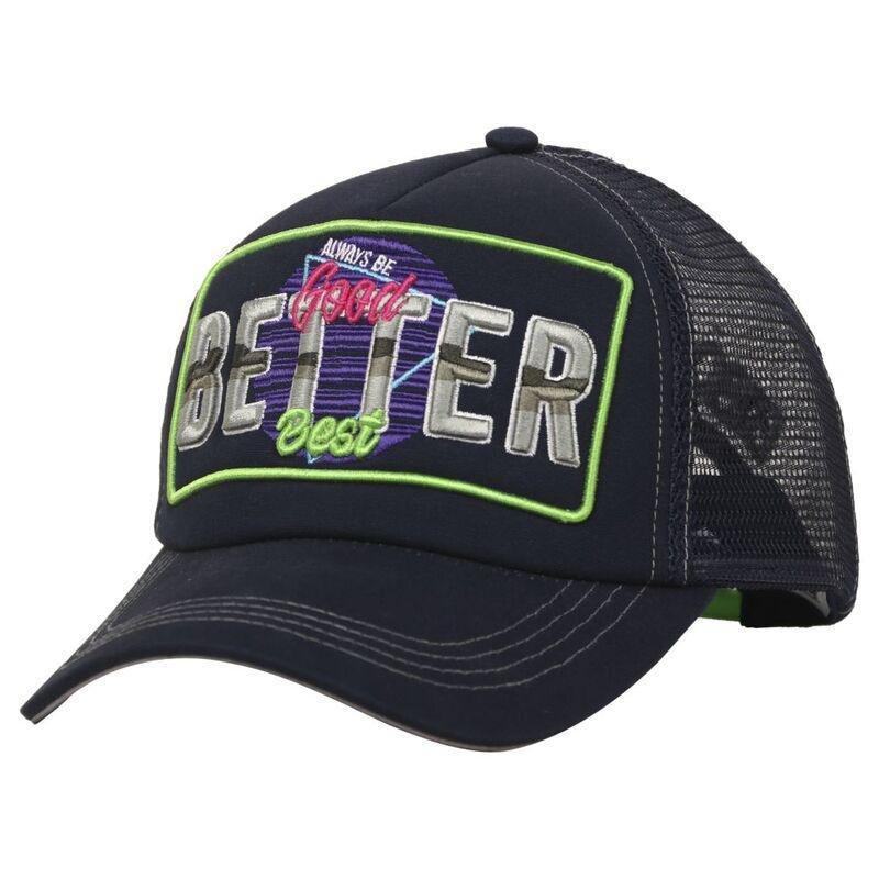 B180 Good Better Best Unisex Trucker Cap Navyblue, , medium