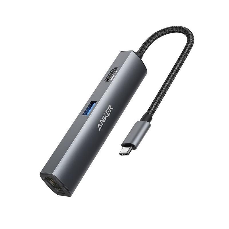 Anker Premium 5-In-1 3A 1H 1E Gray USB-C Hub, , large image number 0