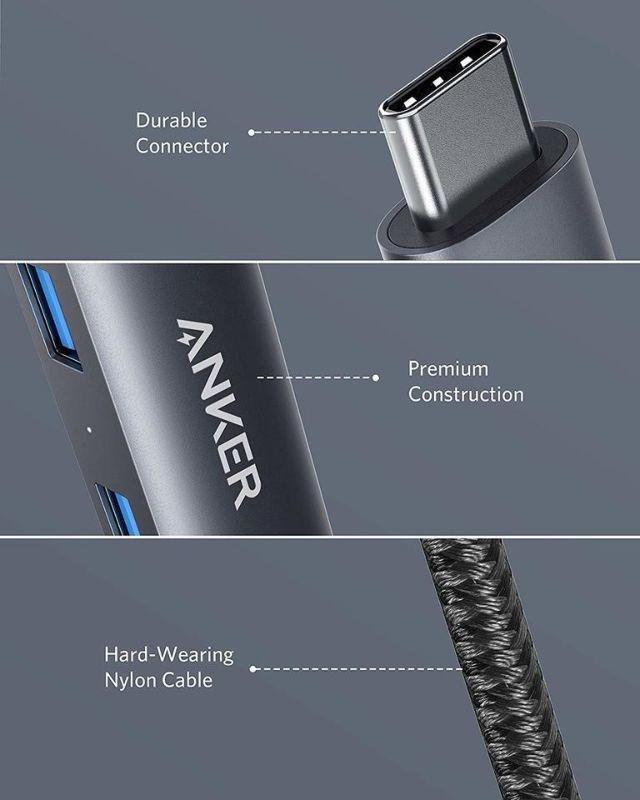 ANKER - Anker Premium 5-In-1 3A 1H 1E Gray USB-C Hub