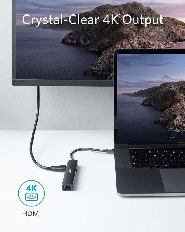 ANKER - Anker Premium 5-In-1 3A 1H 1E Gray USB-C Hub