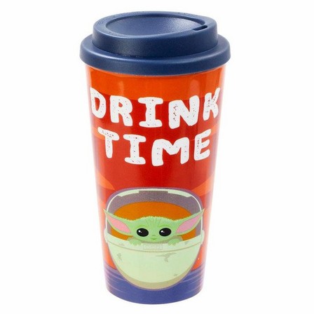 FUNKO TOYS - Funko Star Wars Mandalorian The Child Plastic Lidded Mug Drink Time