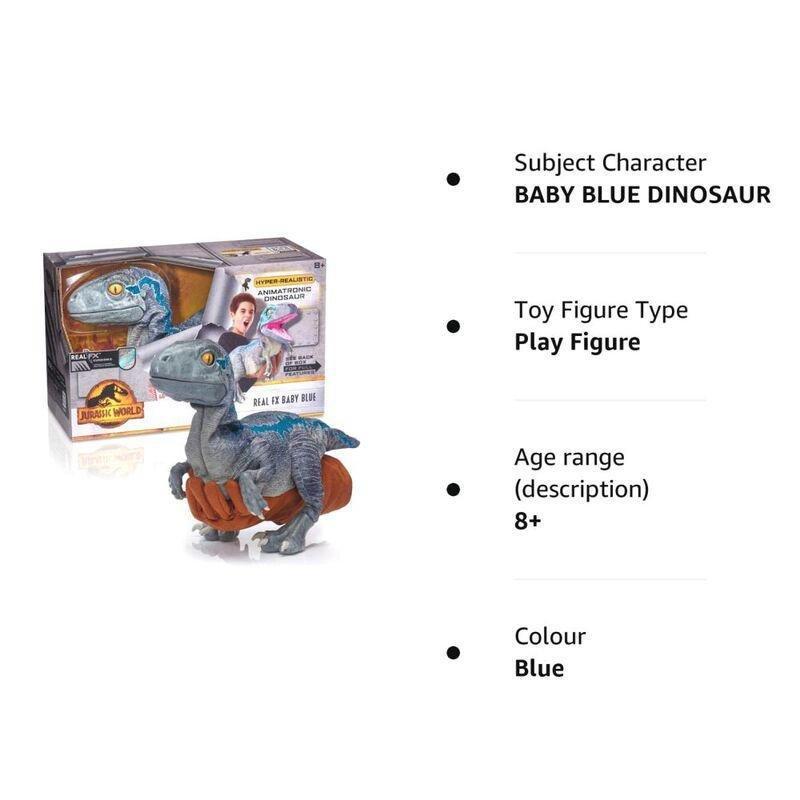Jurassic World Animatronic Dinosaur Real Rx Baby Blue Figure, , large image number 0