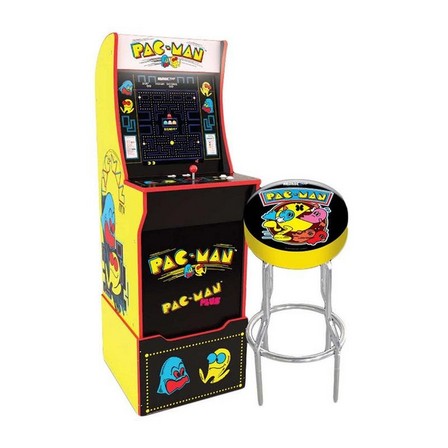 ARCADE 1UP - Arcade 1Up PAC-MAN with Light-Up Marquee/Stool/Riser 57.8-inch