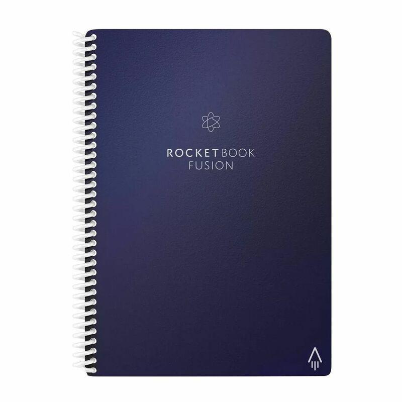 ROCKETBOOK - Rocketbook Fusion Executive Reusable Smart Notebook - Midnight Blue (6 x 8.8 Inch)