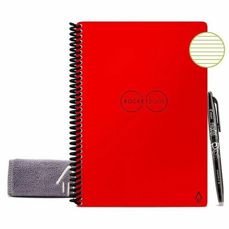 ROCKETBOOK - Rocketbook Core Executive Lined Reusable Smart Notebook - Atomic Red (6 x 8.8 in)