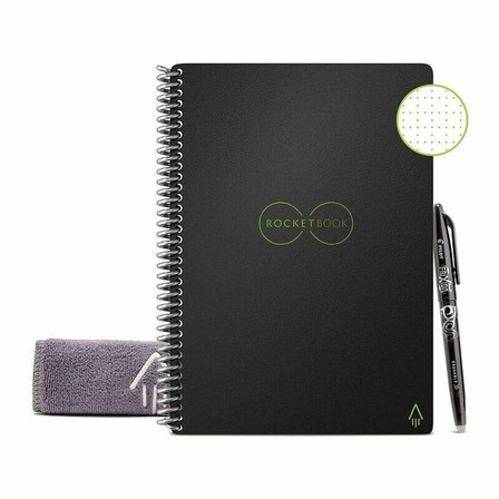 ROCKETBOOK - Rocketbook Core Executive Dot Grid Reusable Smart Notebook - Infinity Black (6 x 8.8 Inch)