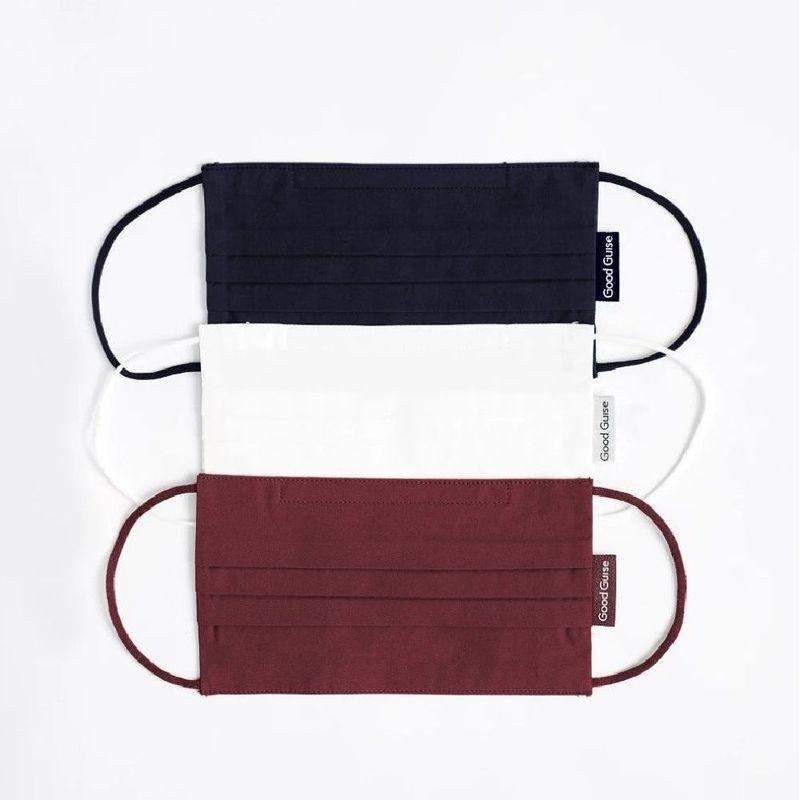 Goodguise Organic + Sustainable Face Masks Ash/Burgundy/Off-White (Pack of 3), , large image number 0