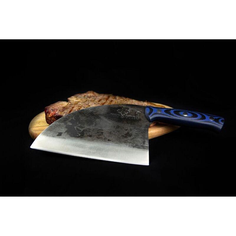 Samura Mad Bull Serbian Stainless Steel Chef’s Knife With Black & Blue Handle (7.0-Inch/ 180 mm), , large image number 4