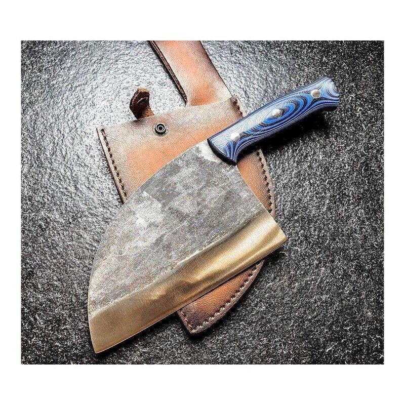 Samura Mad Bull Serbian Stainless Steel Chef’s Knife With Black & Blue Handle (7.0-Inch/ 180 mm), , large image number 6