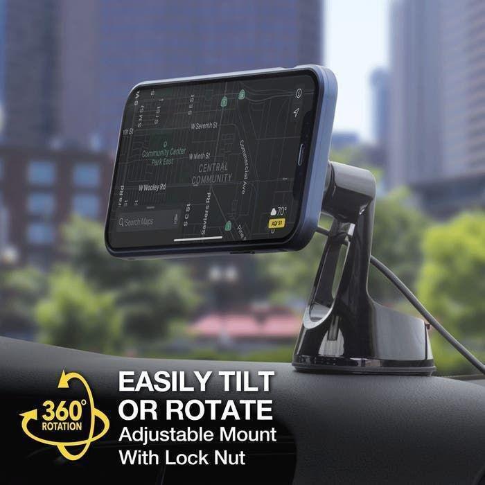 Scosche MagicMount Pro Charge5 Window/Dash MagSafe Compatible Magnetic Wireless Charging Phone Mount, , large image number 2