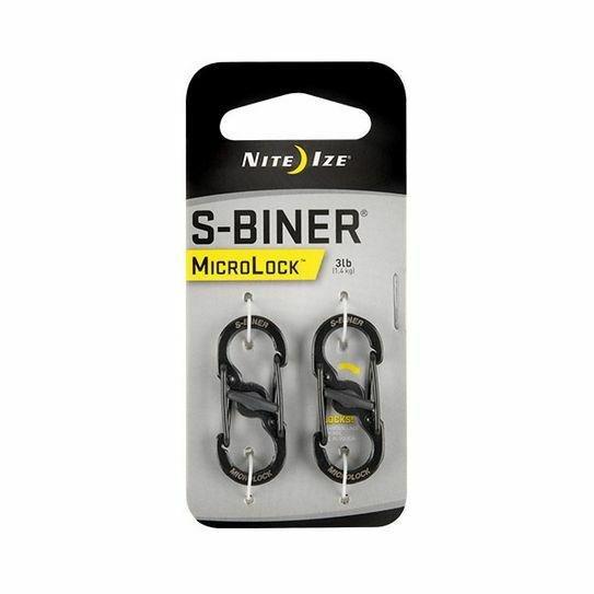 Nite Ize S-Biner Microlock Stainless Steel Black 2 Pack, , medium