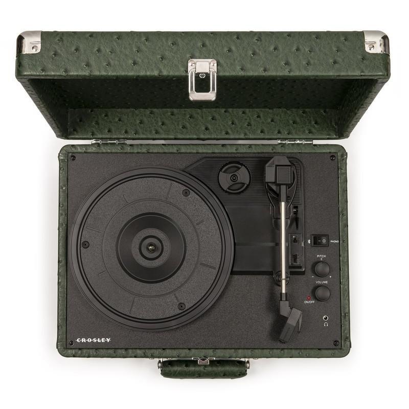 Crosley Cruiser Deluxe Portable Turntable with Built-in Speakers - Green Ostrich, , large image number 1