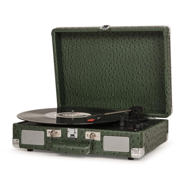 Crosley Cruiser Deluxe Portable Turntable with Built-in Speakers - Green Ostrich, , large image number 3