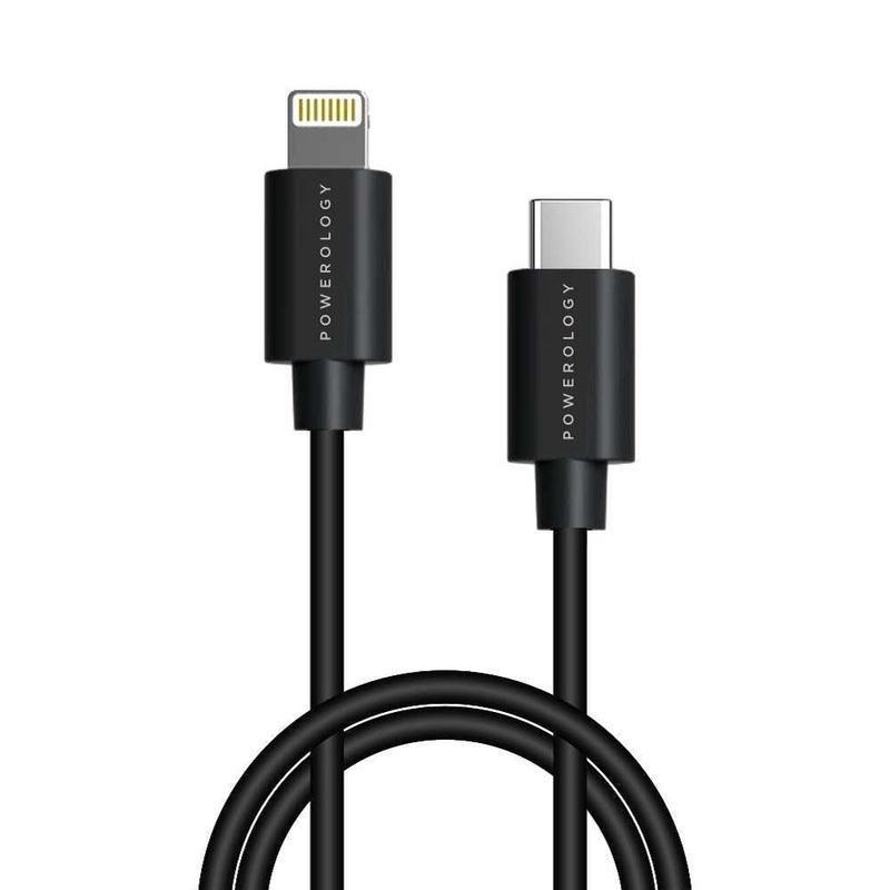 Powerology USB-C to Lightning Cable 3m Black, , large image number 0