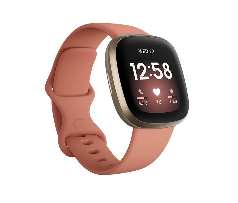 Fitbit Versa 3 Pink Clay/Soft Gold Aluminum Smartwatch, , large image number 0