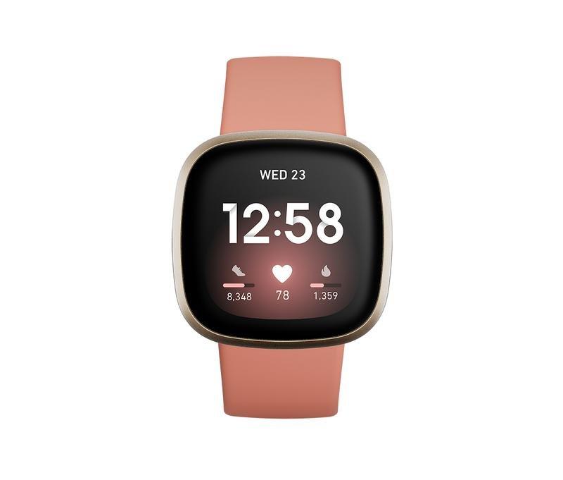 Fitbit Versa 3 Pink Clay/Soft Gold Aluminum Smartwatch, , large image number 1