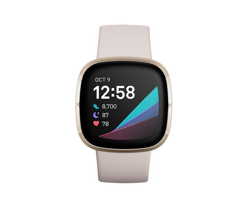 Fitbit Sense Lunar White/Soft Gold Stainless Steel Smartwatch, , large image number 2