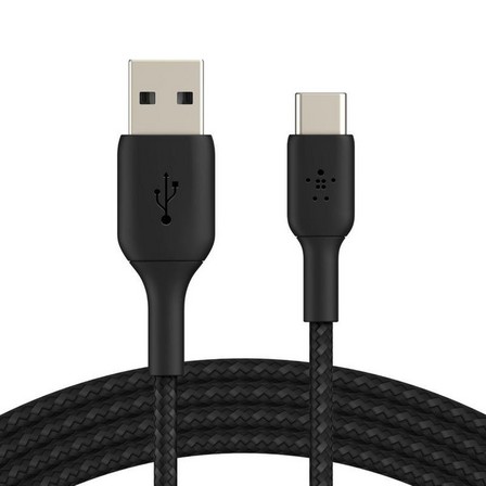 BELKIN - Belkin BOOST CHARGE Braided USB-C to USB-A Cable 2m Black