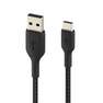 BELKIN - Belkin BOOST CHARGE Braided USB-C to USB-A Cable 2m Black