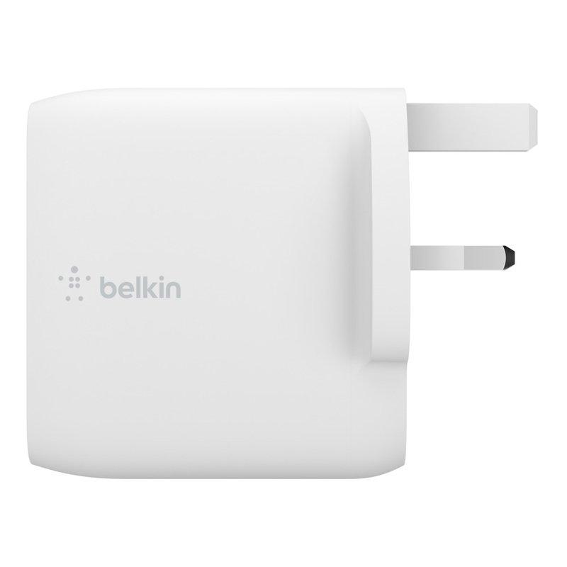 Belkin BoostCharge Dual USB-C PD GaN Wall Charger 63W White, , large image number 0