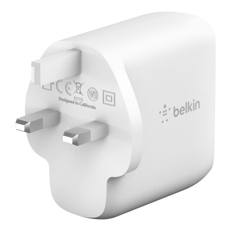 Belkin BoostCharge Dual USB-C PD GaN Wall Charger 63W White, , large image number 3