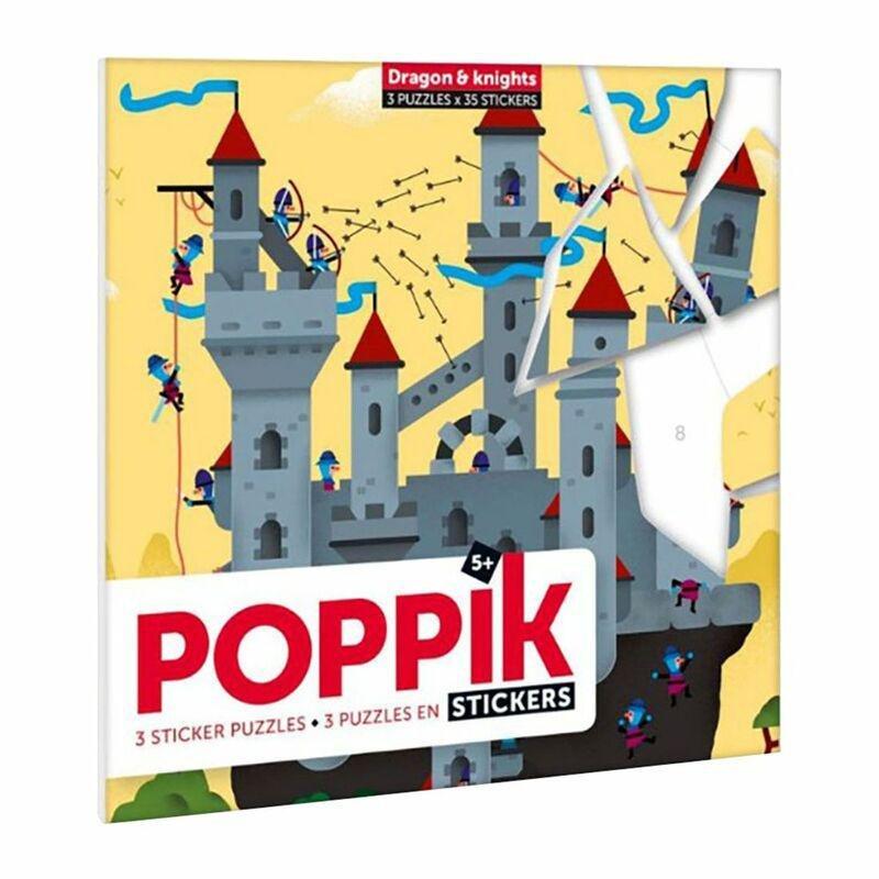 Poppik My Sticker Puzzle Dragon And Knights Stickers, , large image number 0