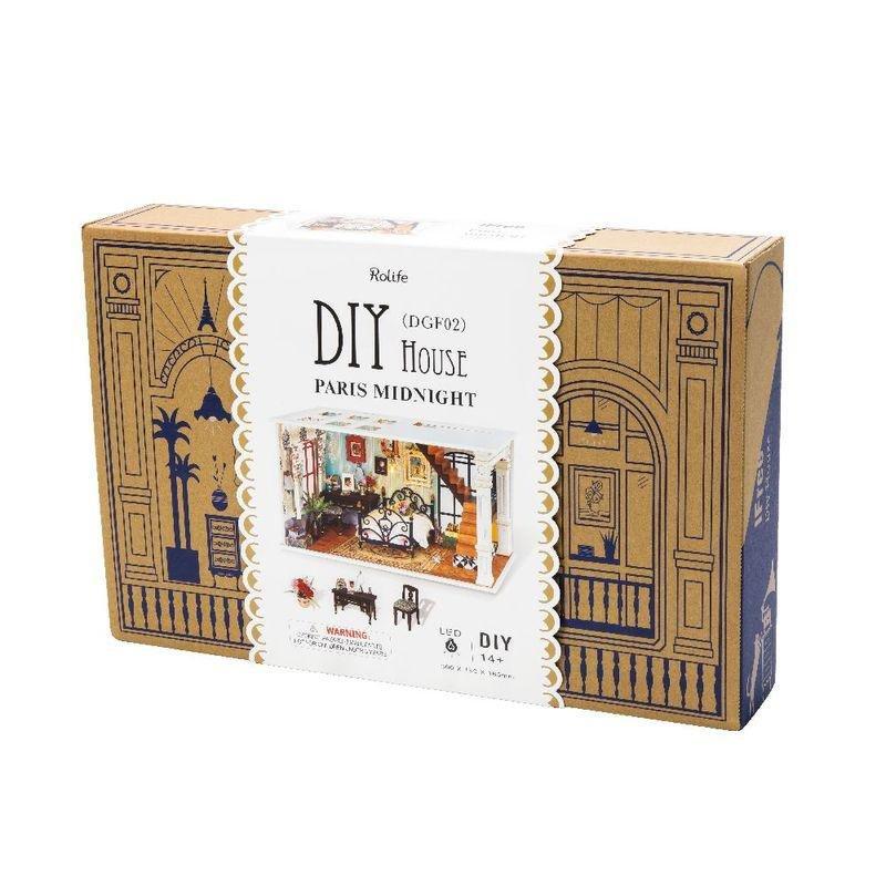 Robotime Paris Midnight Dyi Dollhouse Kit, , medium