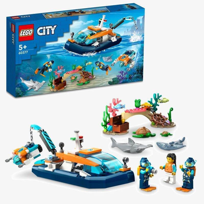 LEGO City Explorer Diving Boat Building Set 60377 (182 Pieces), , large image number 0