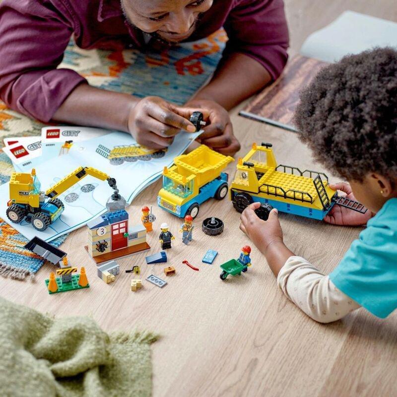 LEGO City Construction Trucks And Wrecking Ball Crane Building Set 60391 (235 Pieces), , large image number 2