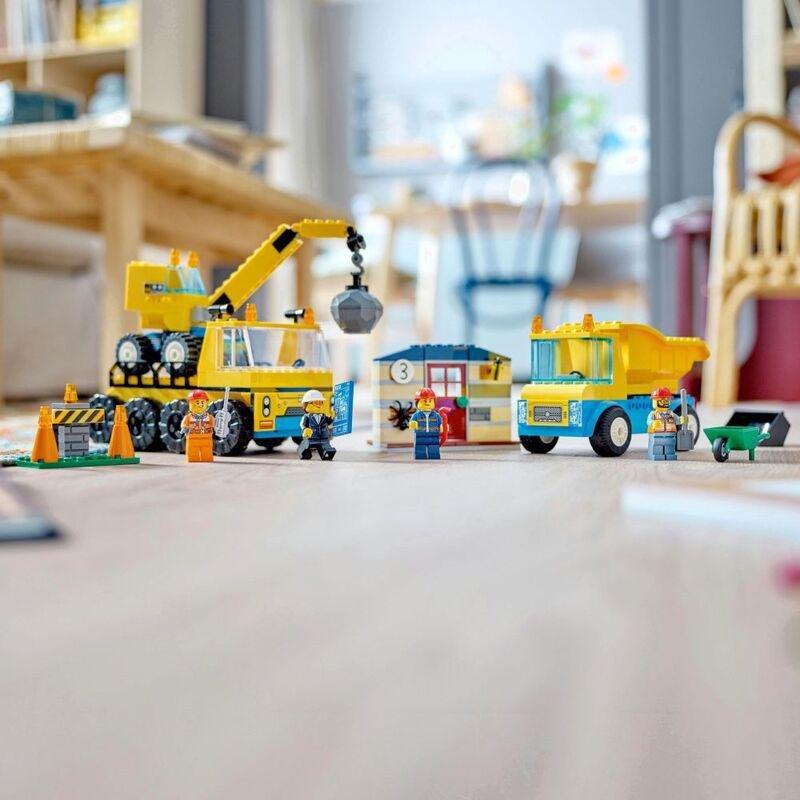 LEGO City Construction Trucks And Wrecking Ball Crane Building Set 60391 (235 Pieces), , large image number 3