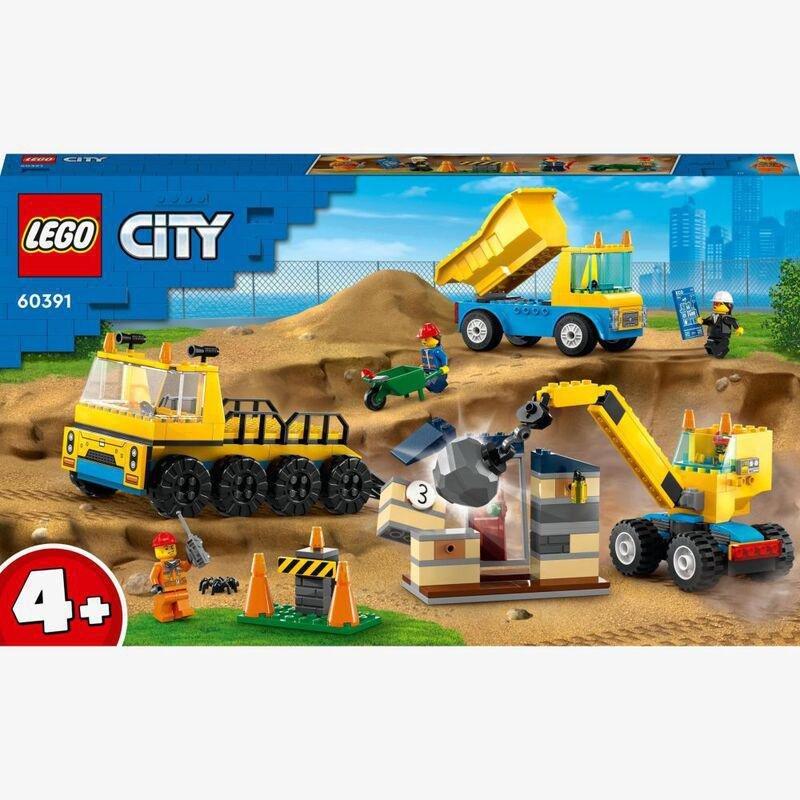 LEGO City Construction Trucks And Wrecking Ball Crane Building Set 60391 (235 Pieces), , large image number 5