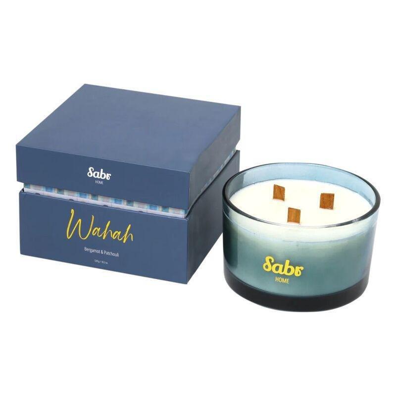 Sabr Wahah Wood Wick Candle Bergamot & Patchouli 520G, , large image number 0