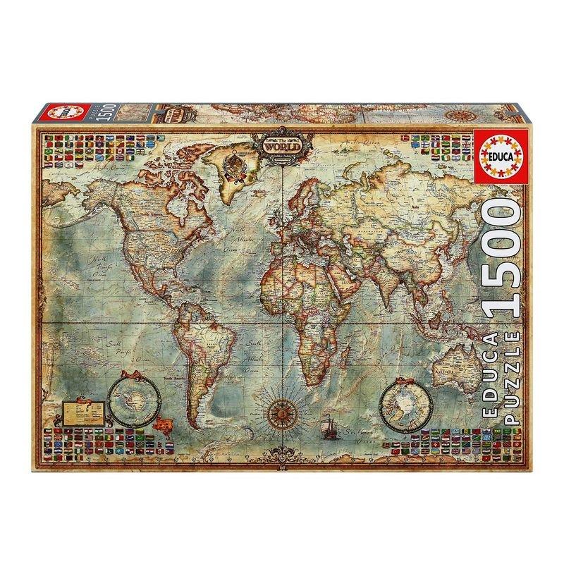 Educa Political Map of the World 1500 PCs Jigsaw Puzzle, , large image number 0