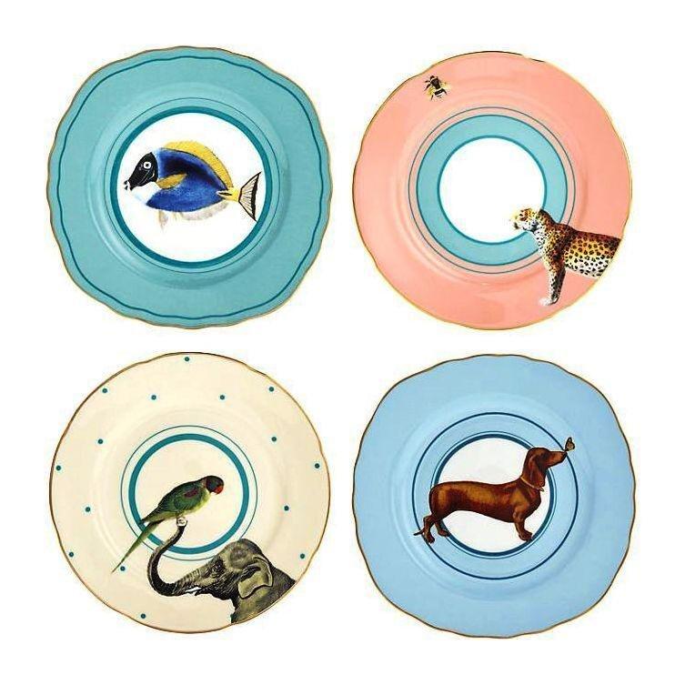 Yvonne Ellen Cake Plates 16cm (Set of 4) (Dog/Fish/Elephant/Cheetah), , large image number 0