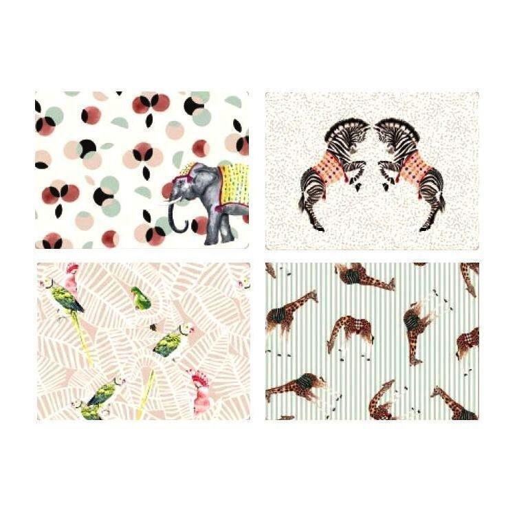 Yvonne Ellen Carnival Animals Placemats (Set of 4), , medium