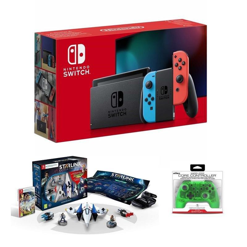 Nintendo Switch Neon Joy-Con + Starlink Battle for Atlas Starter Pack + Nyko Wireless Core Controller Green, , large image number 0