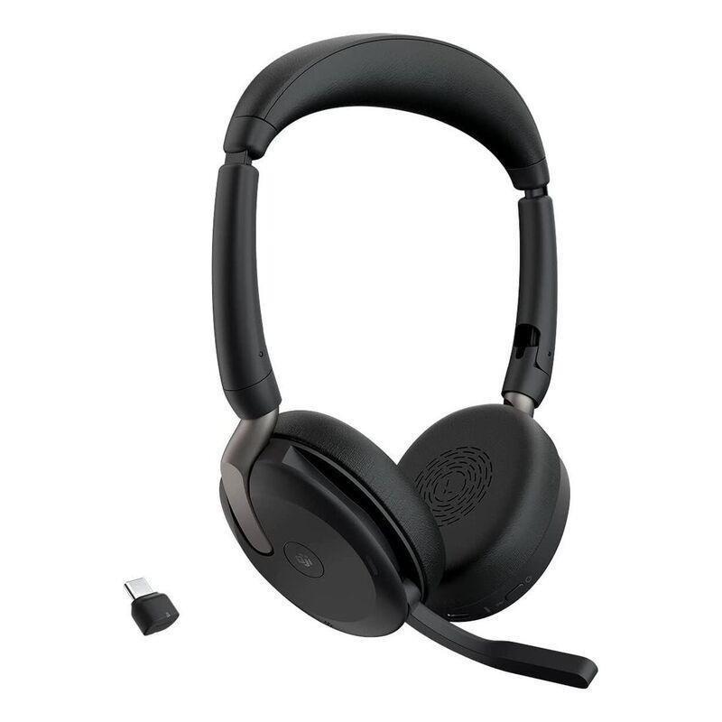 Jabra Evolve2 65 Flex Portable Professional Headset With Active Noise Cancellation - MS Edition + Link 380c Wireless Dongle, , large image number 2