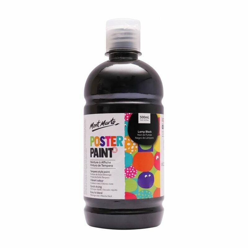 Mont Marte Poster Paint 500Ml Lamp Black, , large image number 0