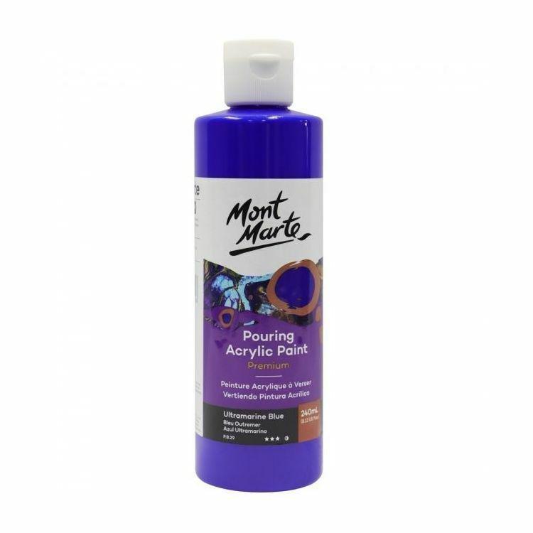 Mont Marte Pouring Acrylic 240Ml Ultramarine Blue, , medium