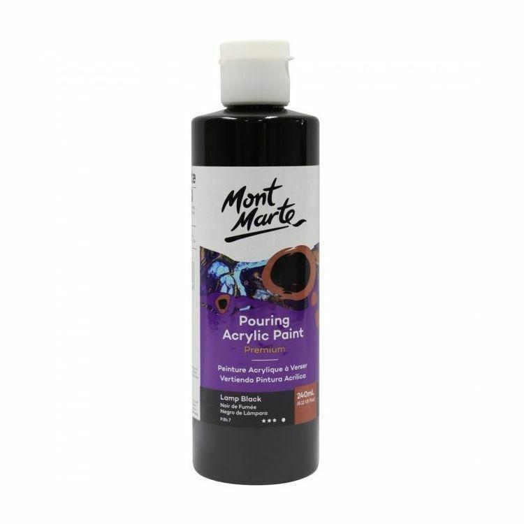 Mont Marte Pouring Acrylic 240Ml Lamp Black, , medium