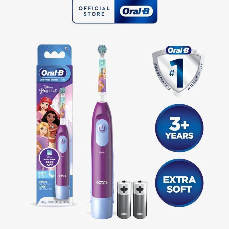 Oral B Disney Princes Kids Battery Powered Electric Toothbrush (Extra Soft Bristles) (3+ Years), , large image number 1