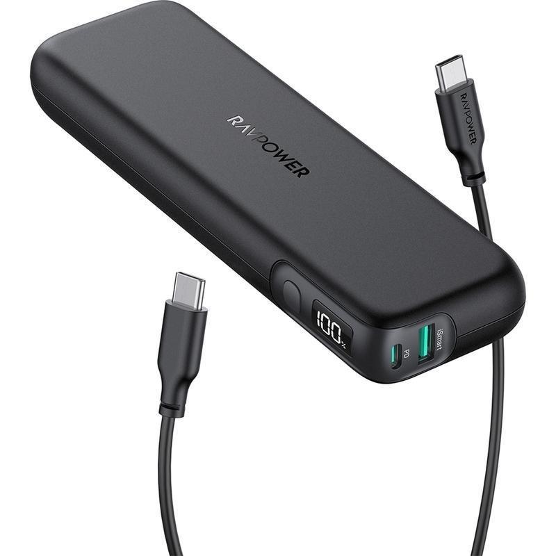 RavPower RP-Pb203 PD Pioneer 15000mAh 30W 2-Port Portable Charger USB-C Power Bank - Black, , large image number 0