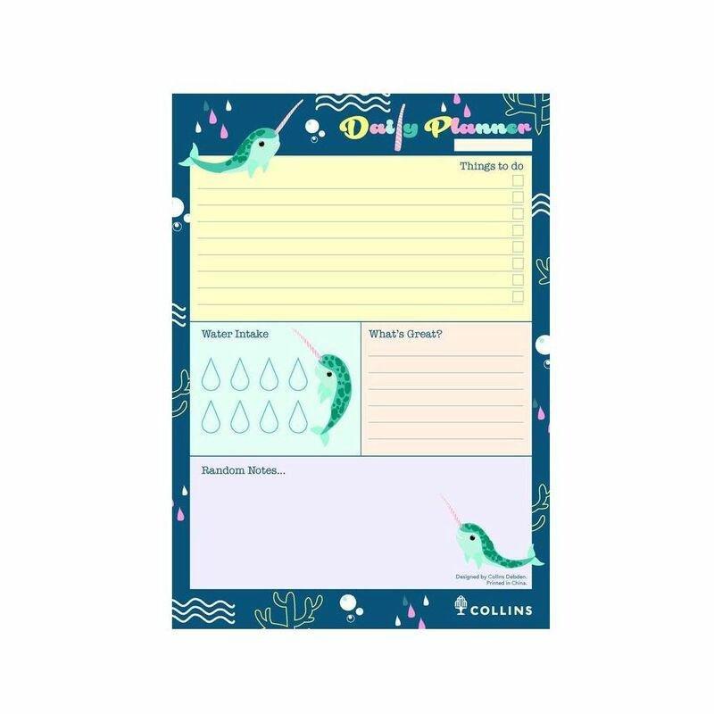 Collins Debden Natura A5 Daily Planner Pad Narwhal, , large image number 0
