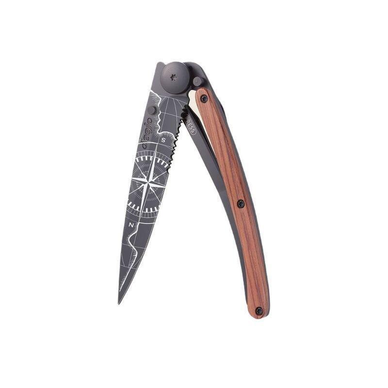 Deejo 37G Pocket Knife - Serrated Coral Wood/Terra Incognita (Black), , large image number 0