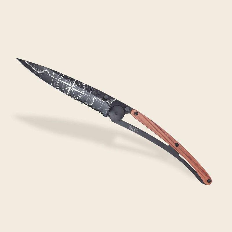 Deejo 37G Pocket Knife - Serrated Coral Wood/Terra Incognita (Black), , large image number 1